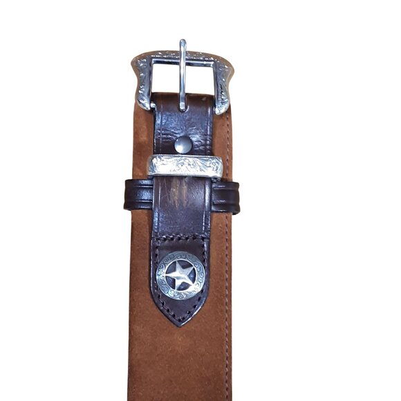 Kirkpatrick Marshal Cross Draw Ammo Leather Belt 357 CAL USA Size 36 Silver Tone - Picture 11 of 16